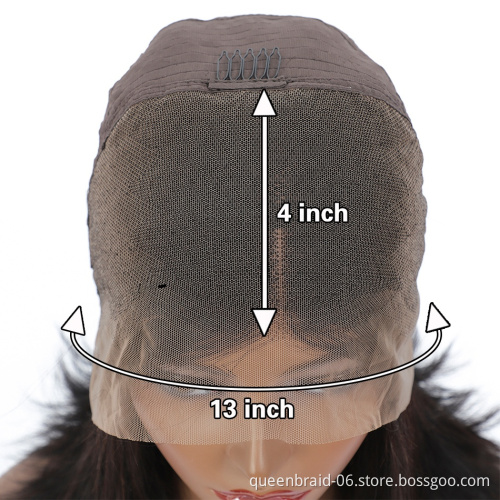 Human Hair Lace Front 13x4 Wigs Bob For Black Women Brazilian Virgin Human Hair Short Bob Wigs Straight Hair Natural Color